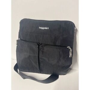 Baggallini Black Horizon Crossbody Bag Medium 10 X‎ 9 Nylon New W/Tags